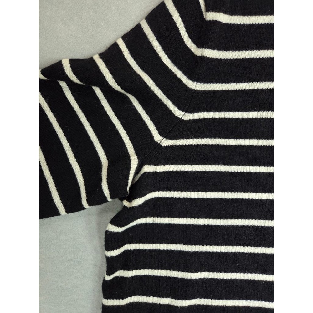 Lands' End 100% Cashmere Sweater Womens 1X Striped Faux Wrap Old Money Nautical - Picture 5 of 10